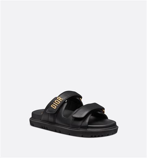 Dioract Slide Black Lambskin .